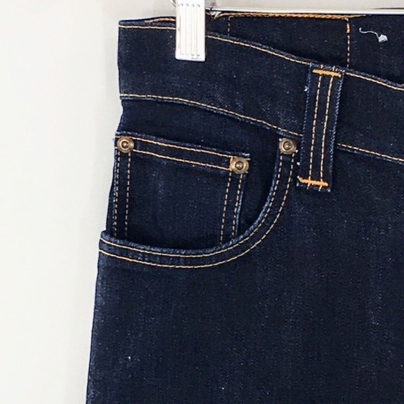 Nudie Jeans Mens Blue Slim Jim Dry Organic Ecru Embo Denim Made in Italy 30 x 33 - Picture 6 of 15